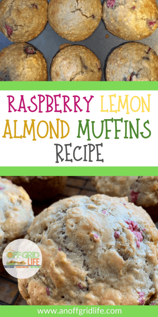 raspberry lemon almond muffins in baking pan
