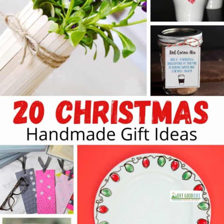 20 Super Easy DIY Handmade Crafts for Christmas text overlay on collage of handmade gift ideas