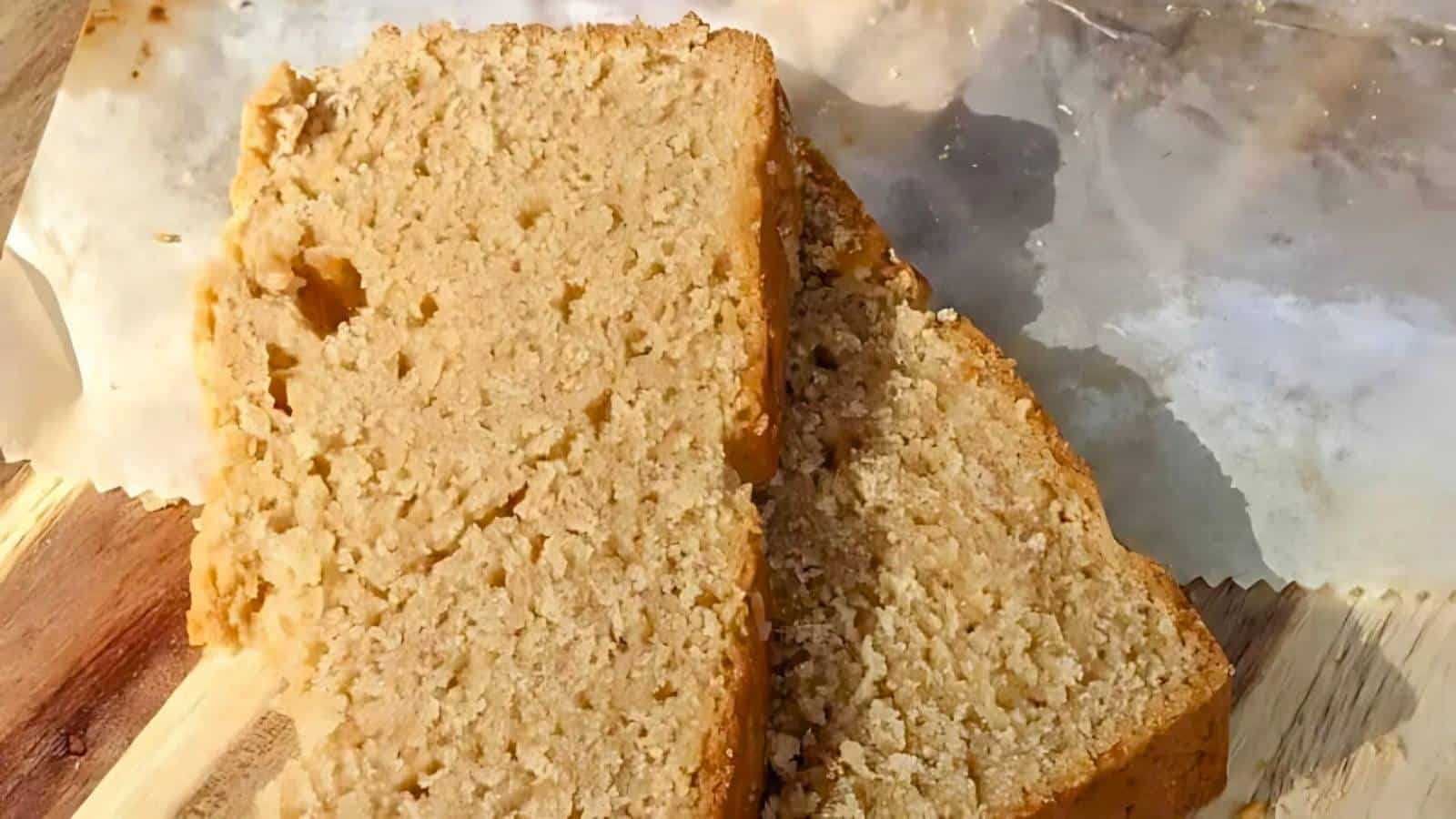 Peanut butter bread slices.