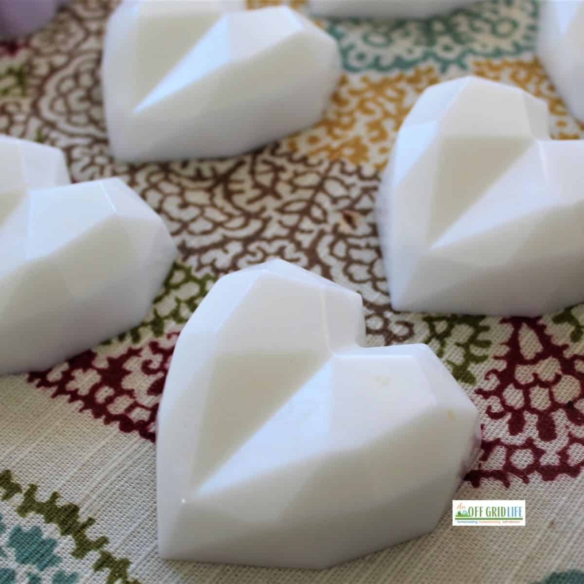 Homemade Sugar Scrub Soap on cloth