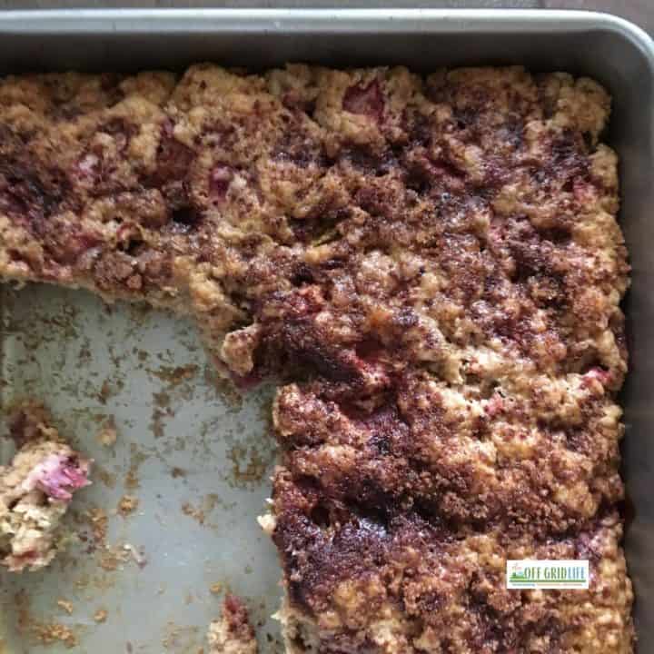 Easy Strawberry Rhubarb Coffee Cake without Milk