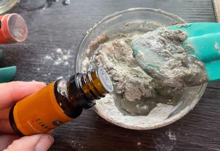 Adding essential oil to DIY toothpaste