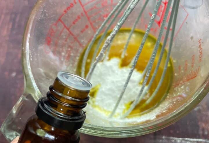 Adding essential oils.