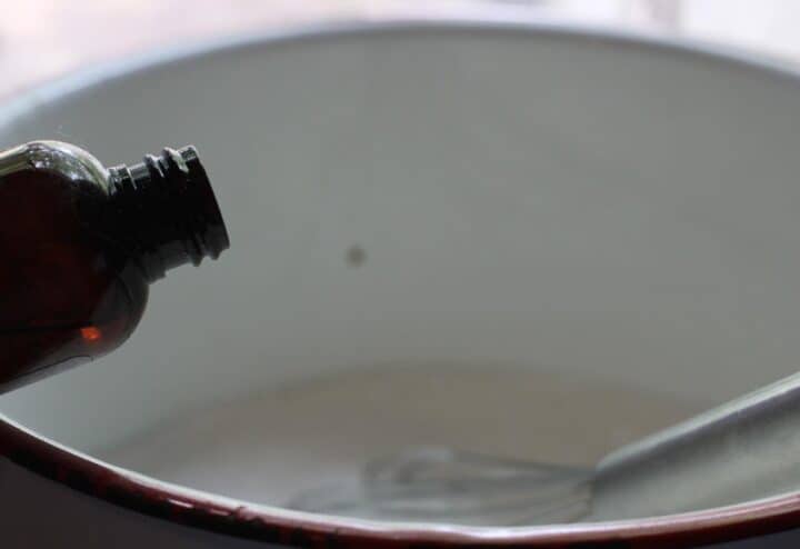 Adding essential oils.