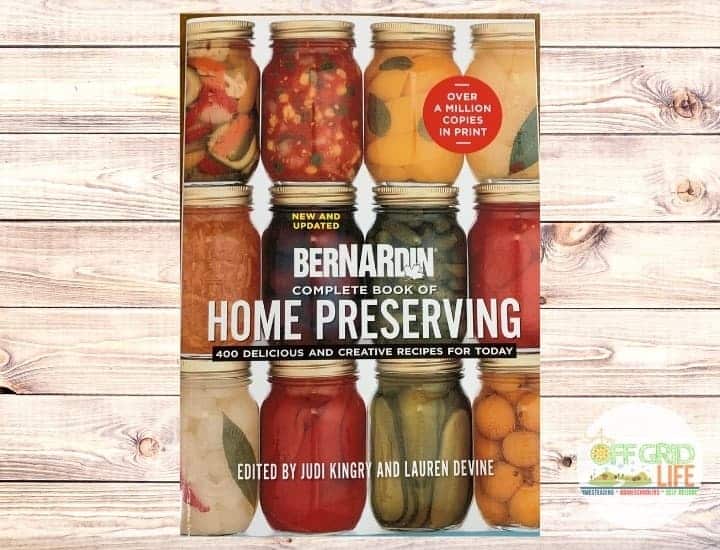 The Bernardin/Ball Compete Book of Home Preserving 2020 edition on a wooden background