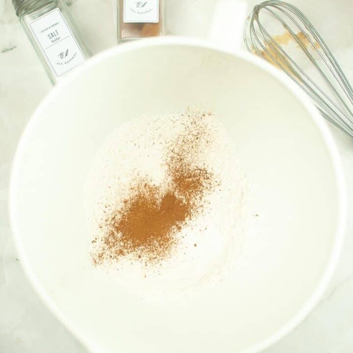 Cinnamon and flour for sourdough banana muffin recipe