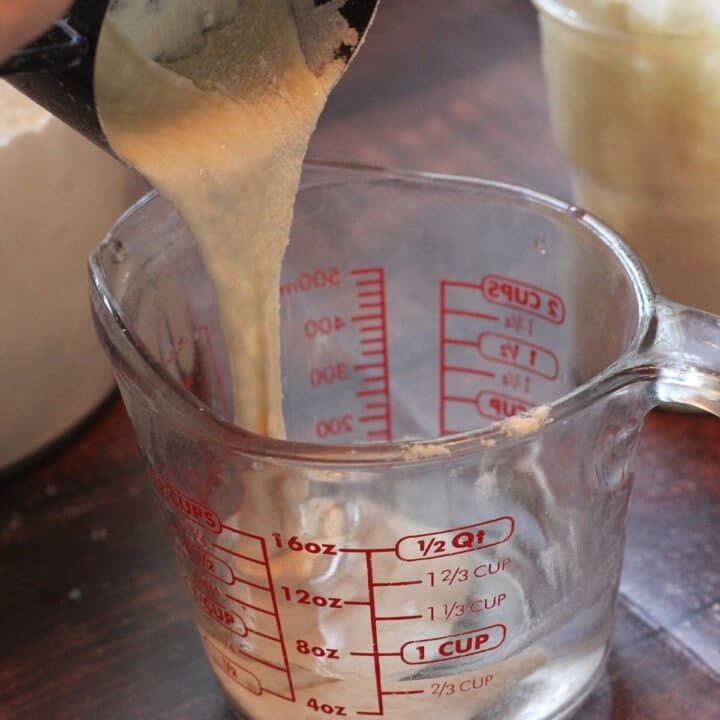 Batter for sourdough tortillas.