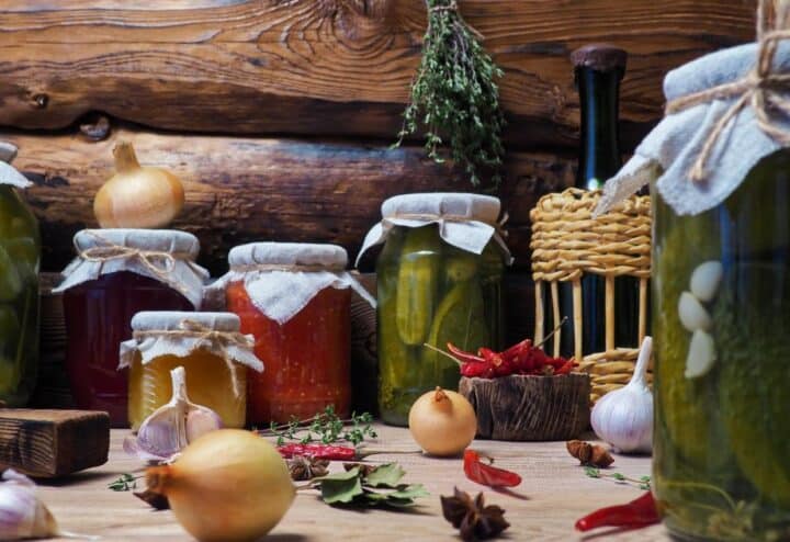 Canning jars with burlap and twine