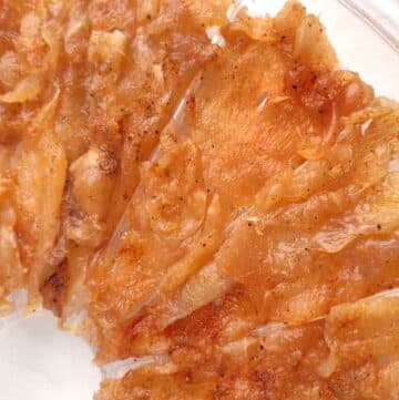 Chicken strips on dehydrator.