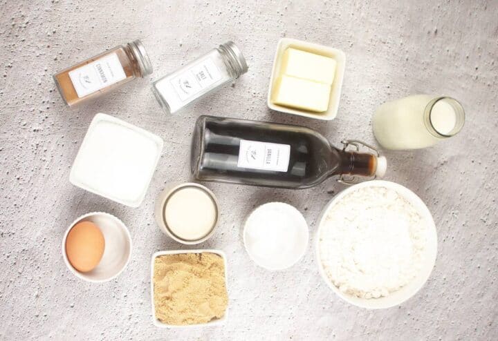 Cinnamon Sourdough Discard Muffin ingredients