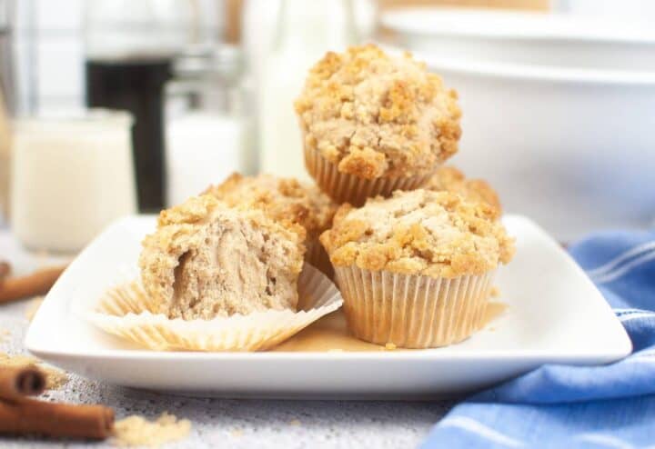 Cinnamon Sourdough Discard Muffins on Plate
