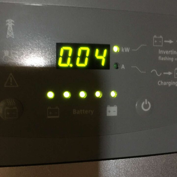 Closeup of an inverter for an off grid power system.