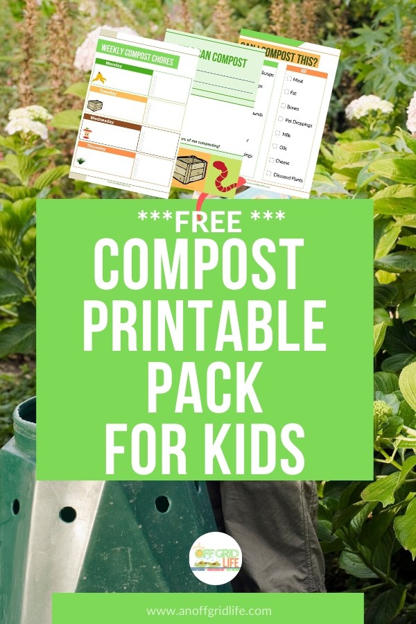 Compost printable pack designed to teach kids the art of composting.