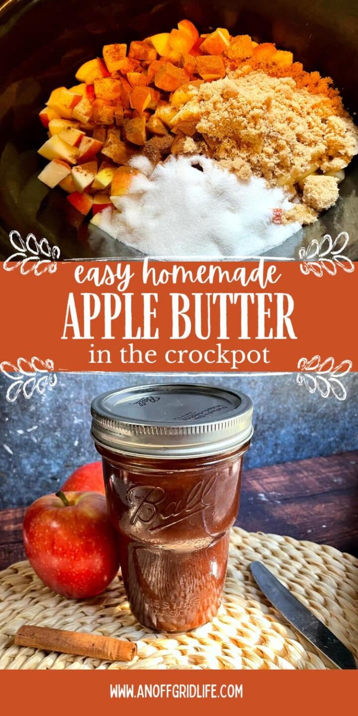 Easy homemade apple butter in the crockpot.