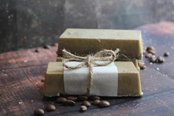 Gardeners Soap wrapped in twine.