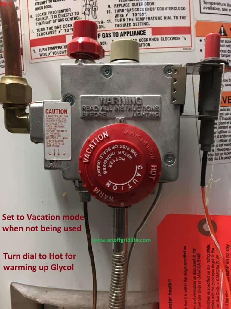 Glycol heater controls dial for our off the grid water system. |Off Grid Life