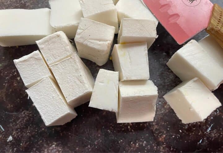 Goats milk soap for shampoo bars.