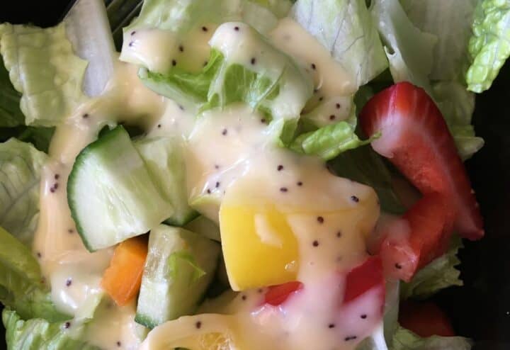 Homegrown cucumbers in salad. Photo credit: An Off Grid Life
