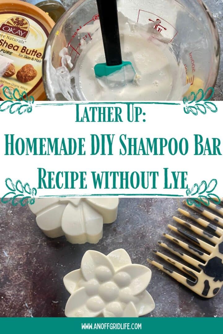Homemade diy shampoo bar recipe without lye.