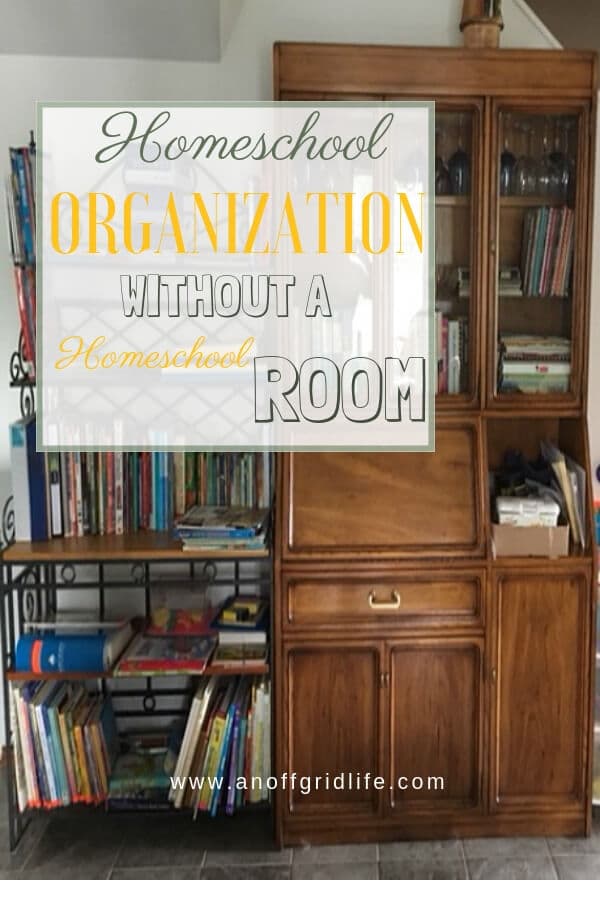 Tips for Homeschool Organization Without a Homeschool Room #homeschool #homeschoolorganization #homeschooling #homeschoolroom