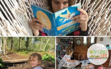 Children reading in hammock, working in garden and doing art