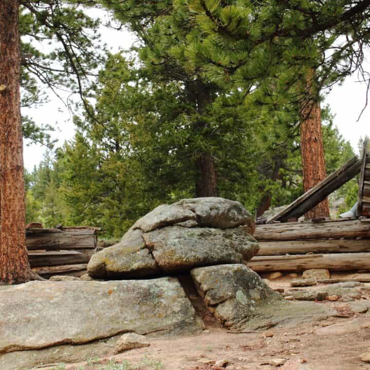 Large boulder near homestead pioneer fence