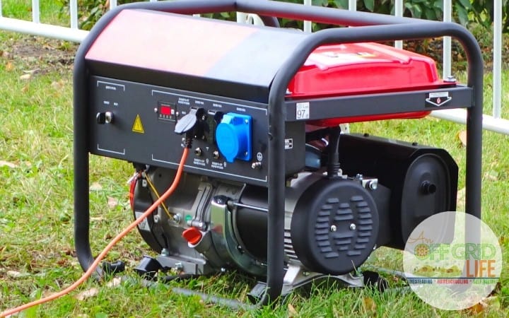 Portable generator outdoors on grass