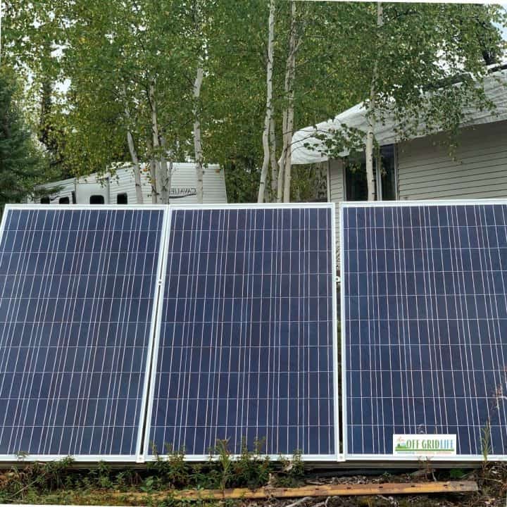 Solar panels outdoors helping power our off grid home