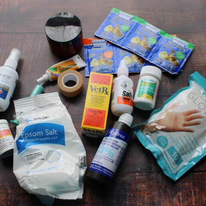 Items for DIY Chicken first aid.