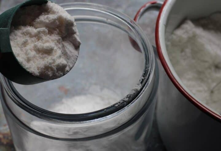 Making laundry soap.