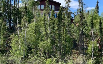 Our off grid home overlooking lake in Northwest Territories, Canada