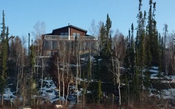 our off grid cabin in spring - view from lake Our Off Grid Cabin 7 Luxuries We Have