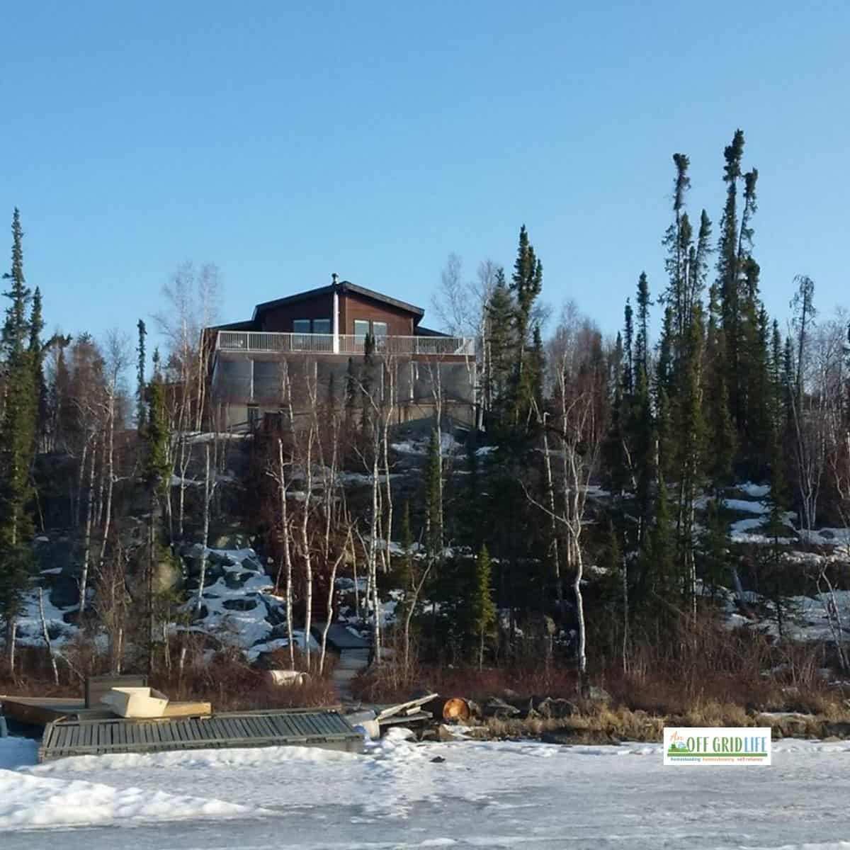 our off grid cabin in spring - view from lake Our Off Grid Cabin 7 Luxuries We Have