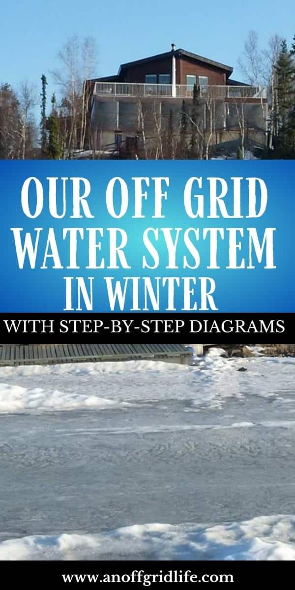 Our off grid water system in winter step by step diagrams of how we pump water from our lake in the Canadian subarctic.