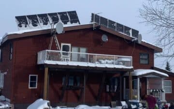 A house with solar panels on the roof.