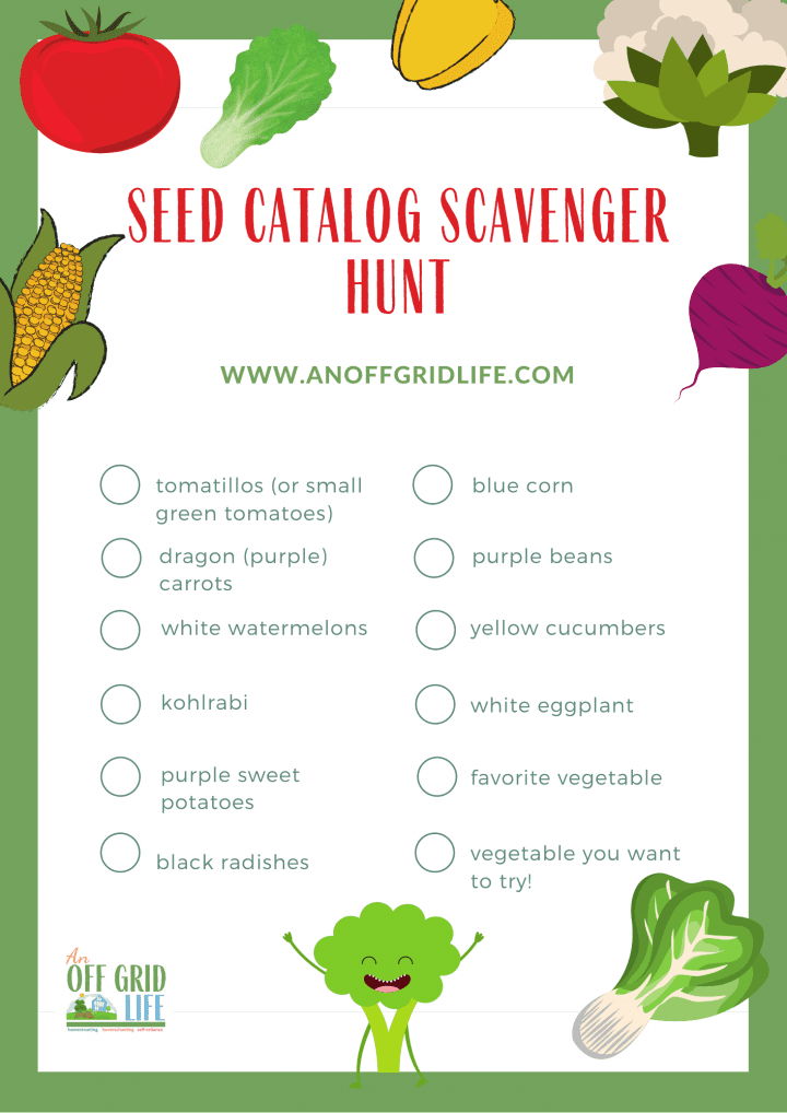Seed Catalog Scavenger Hunt