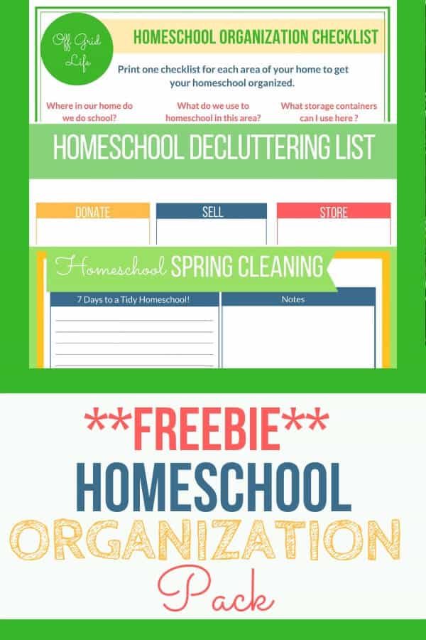 Organize Your Homeschool with these useful tips and the free printables in the handy homeschool organization pack. #homeschool #homeschoolorganization #homeschoolingideas