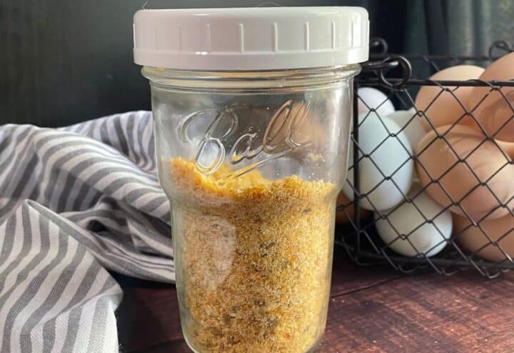 Powdered eggs in jar.