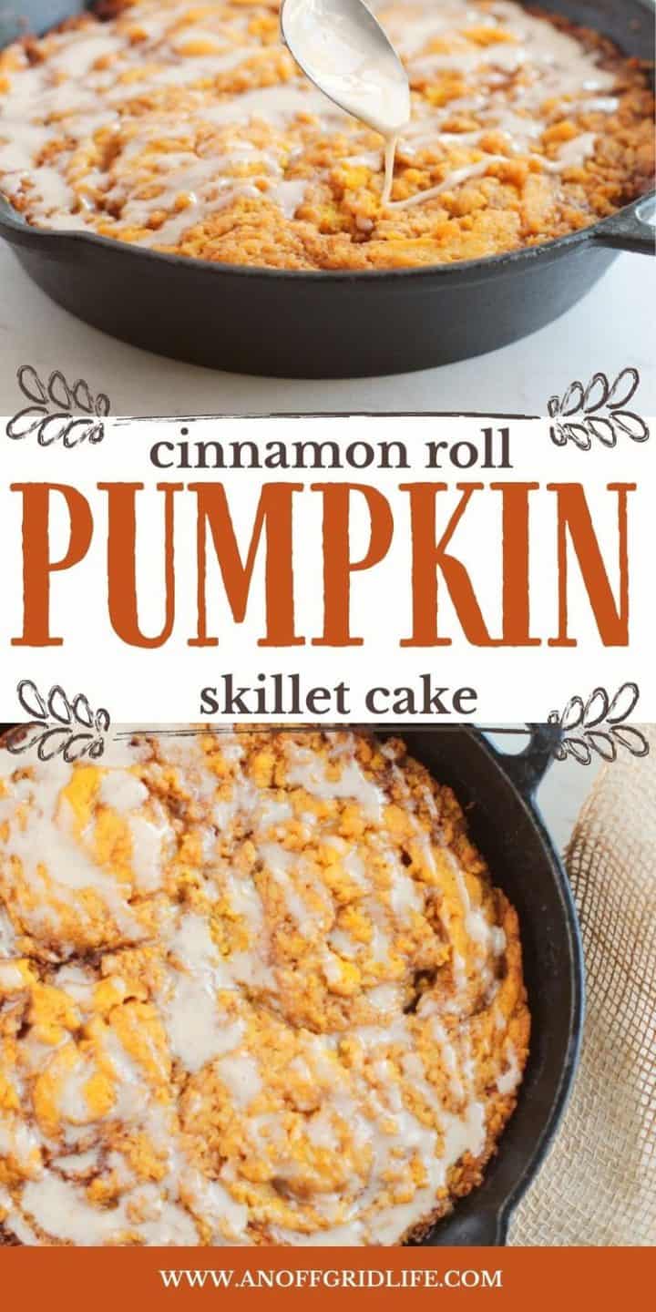Cinnamon Roll Pumpkin Skillet Cake