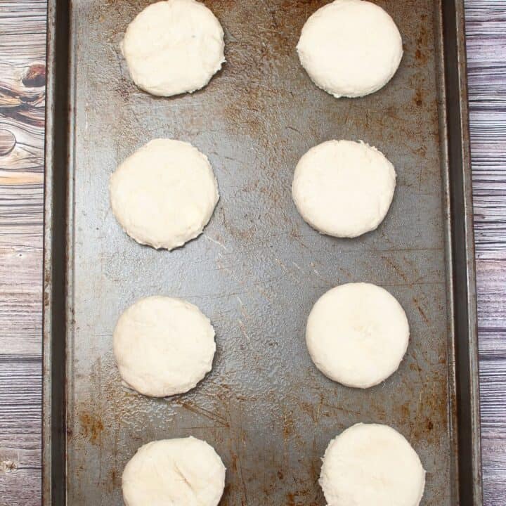 Sourdough Discard Biscuits on pan
