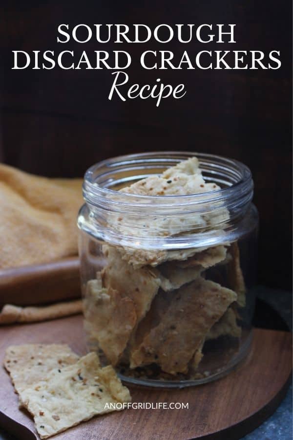Sourdough discard crackers in a mason jar