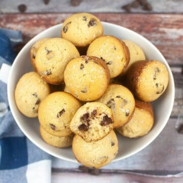 Sourdough discard chocolate chip muffins in bowl