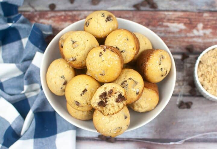 Sourdough discard chocolate chip muffins in bowl