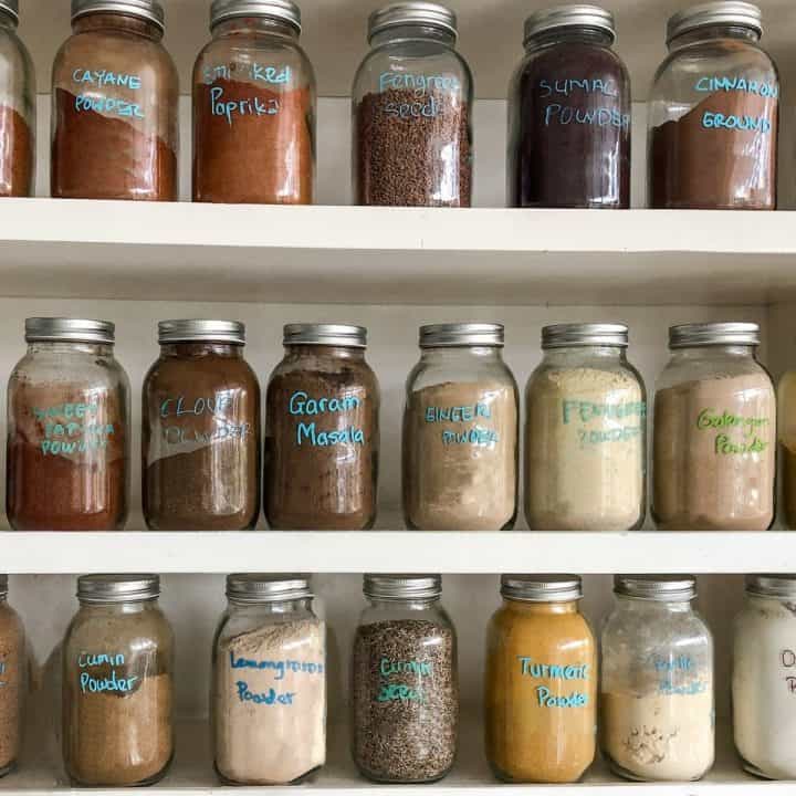The best prepper pantries include various spices and herbs.
