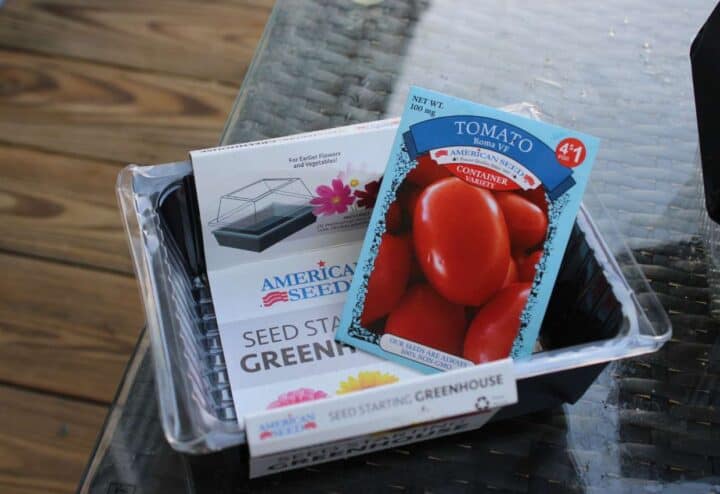 Starter soil mix in container