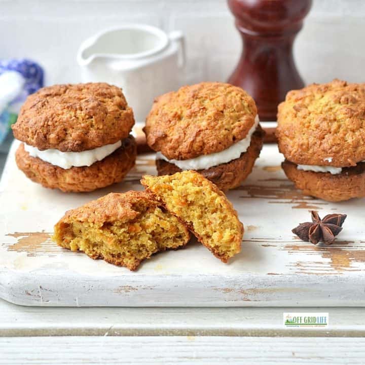 Vintage carrot cake cookies with icing