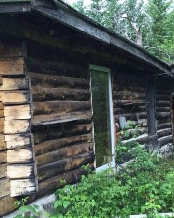 Log cabin off the grid.
