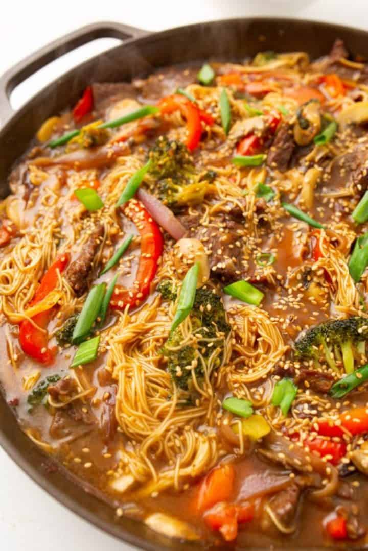 beef stir fry with noodles