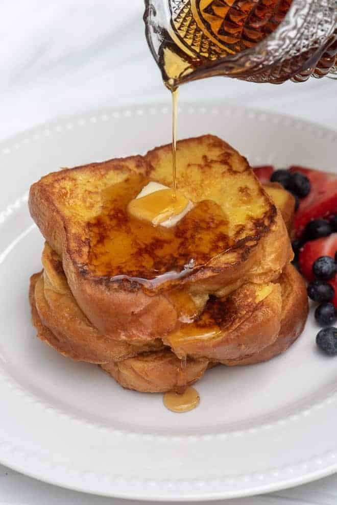 brioche french toast with maple syrup