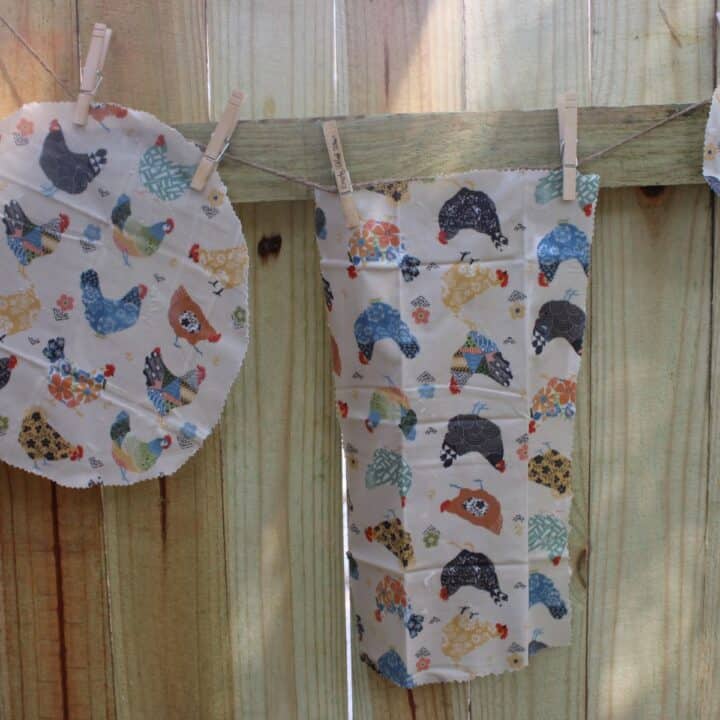 hanging beeswax wraps to dry